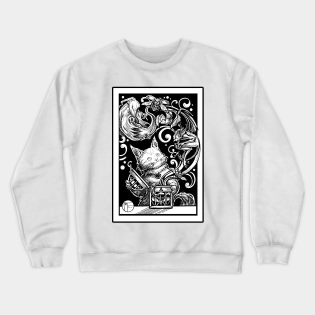 Opening Pandora's Box - Black Outlined Design Crewneck Sweatshirt by Nat Ewert Art